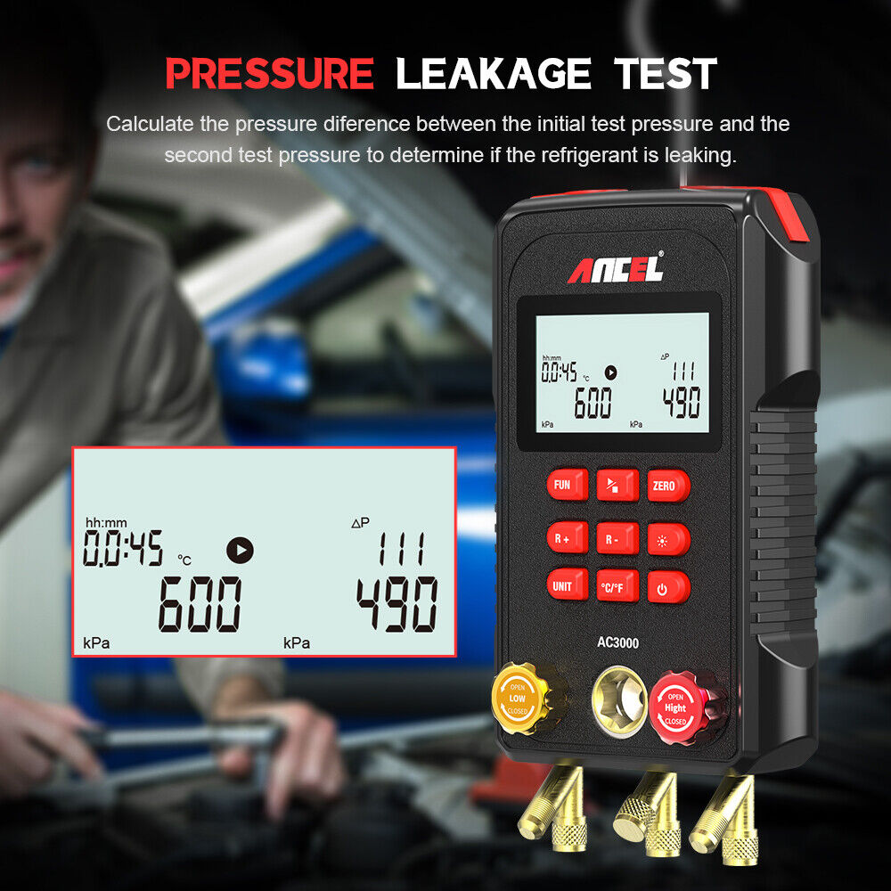 Ancel AC3000 Digital Manifold Gauge Meter