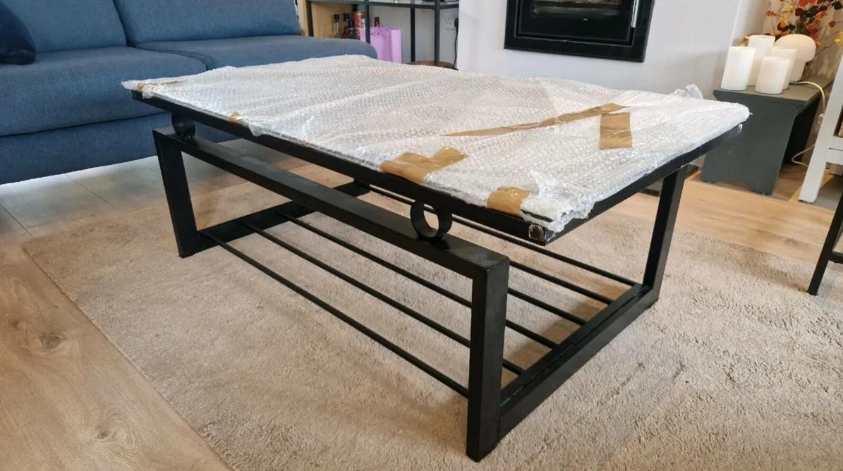 Glass coffee table