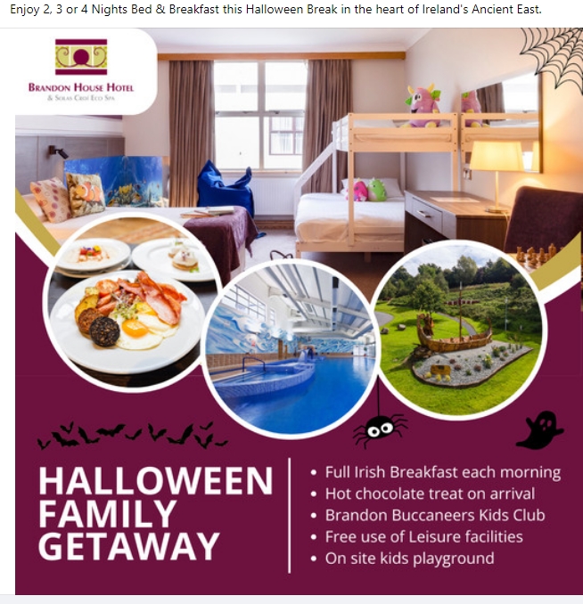 Enjoy 2, 3 or 4 Nights Bed & Breakfast this Halloween Break in the heart of Ireland's Ancient East.